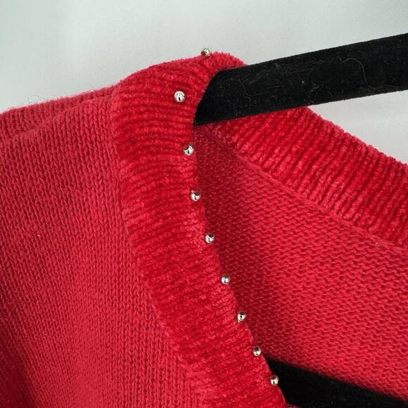 Quacker Factory sweater womens 1x red sequin  usa 4th of july americana summer - Picture 4 of 6